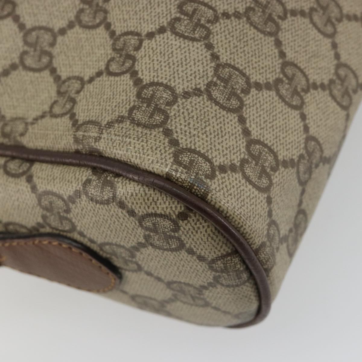GUCCI GG Supreme Web Sherry Line Bag PVC Beige 001 56 6472 4021 Auth 183301