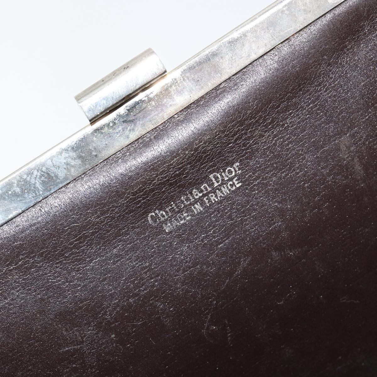 Christian Dior Trotter Canvas Pouch Brown Gold Auth 183308