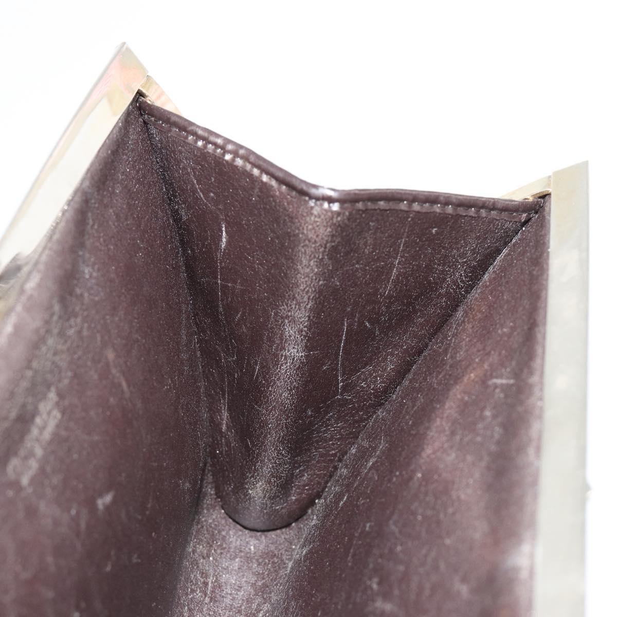 Christian Dior Trotter Canvas Pouch Brown Gold Auth 183308