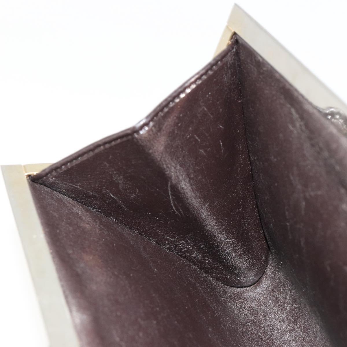 Christian Dior Trotter Canvas Pouch Brown Gold Auth 183308