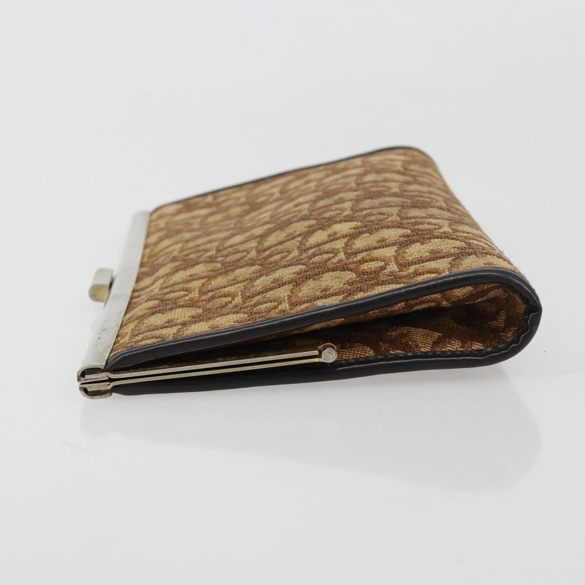 Christian Dior Trotter Canvas Pouch Brown Gold Auth 183308