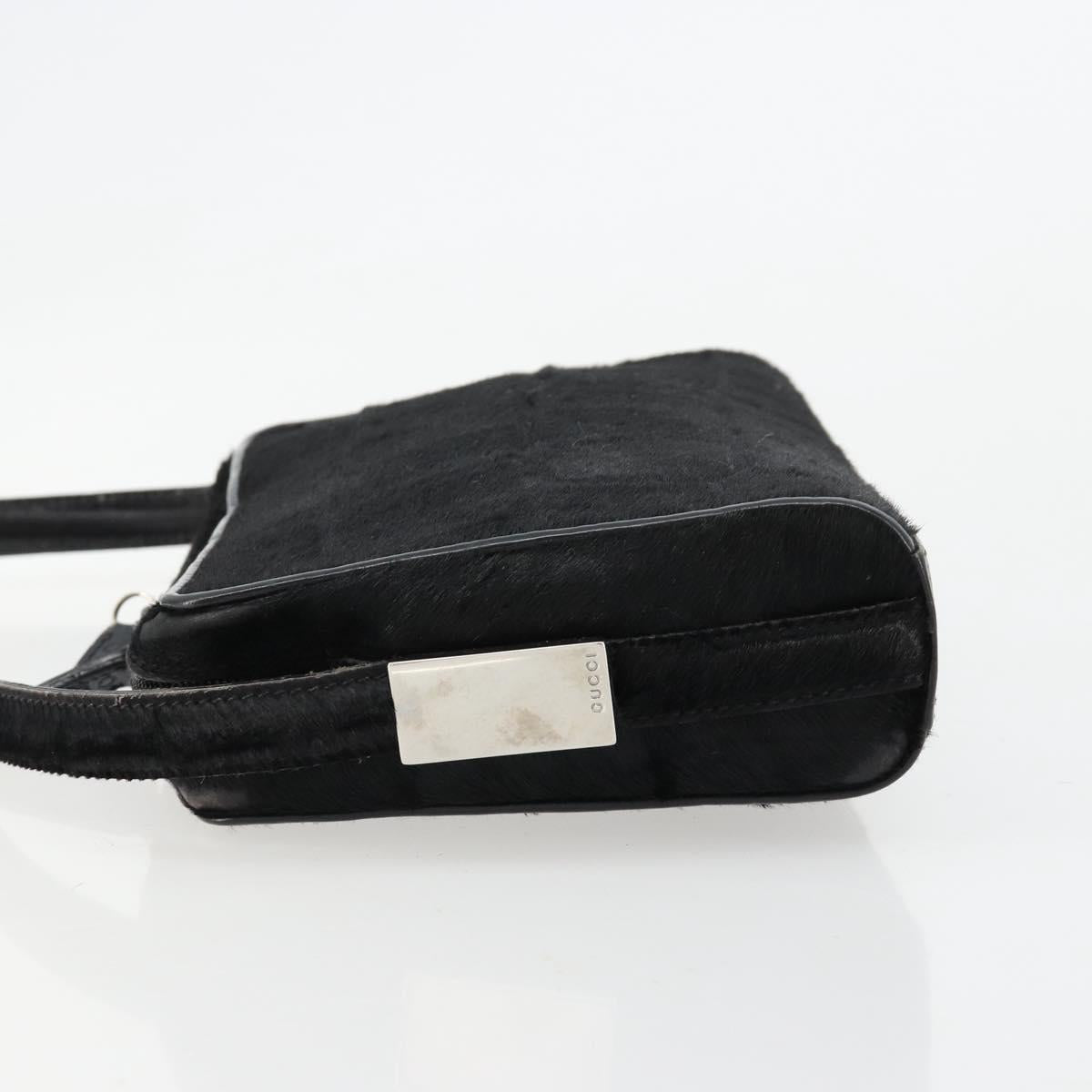 GUCCI Shoulder Bag Harako leather Black Silver 007 1014 0274 5 Auth 183309