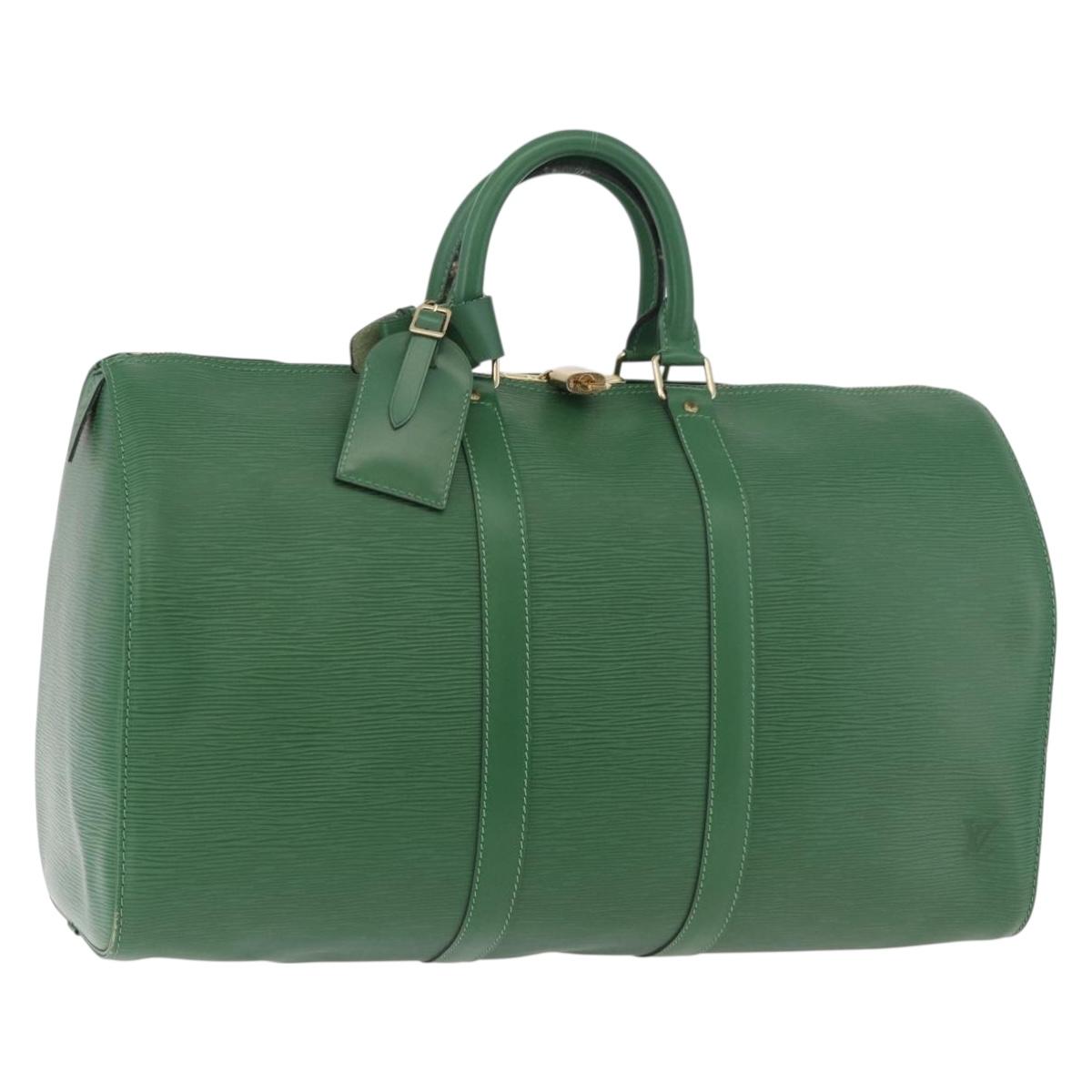 LOUIS VUITTON Epi Keepall 45 Boston Bag Green M42974 LV Auth 183311SAV
