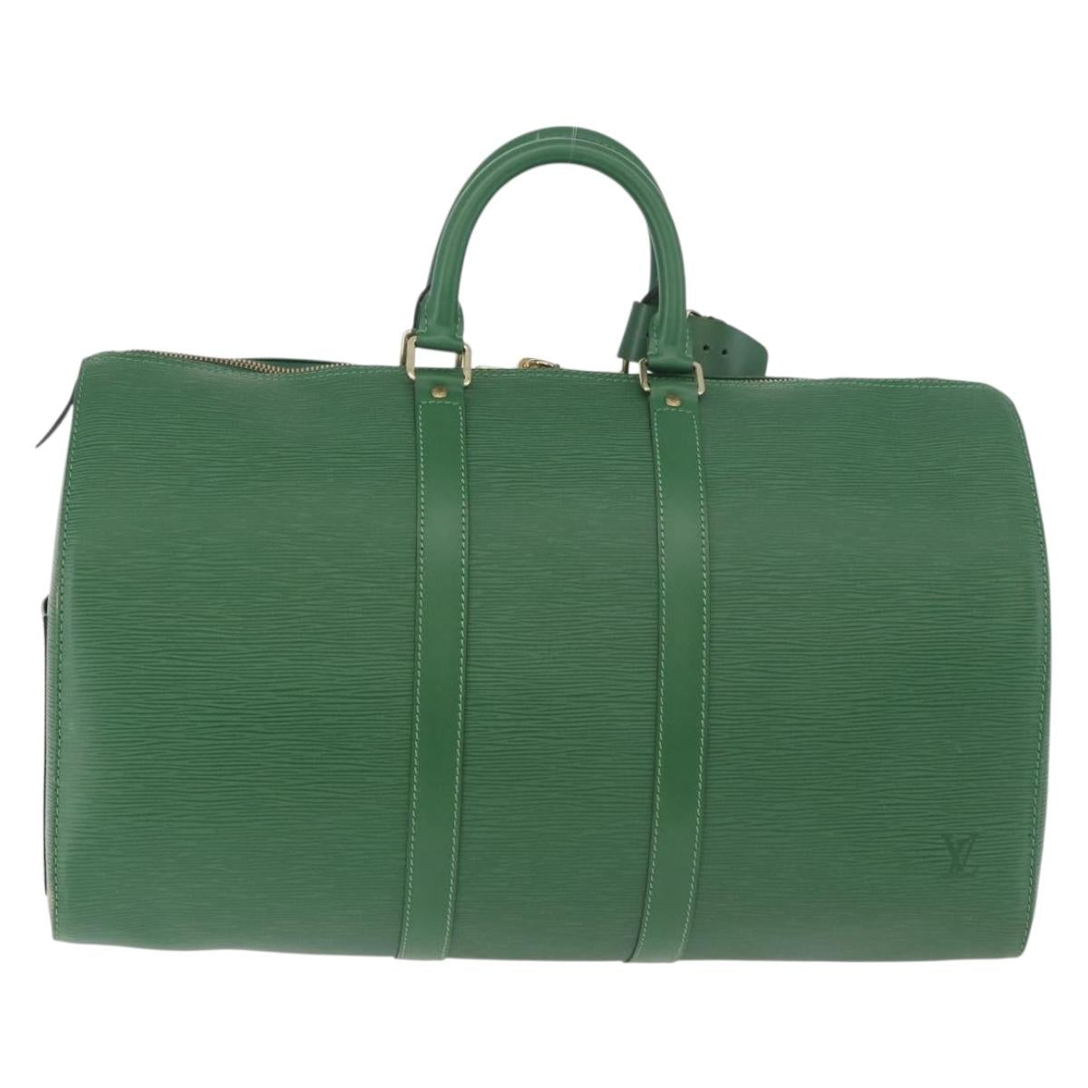 LOUIS VUITTON Epi Keepall 45 Boston Bag Green M42974 LV Auth 183311SAV