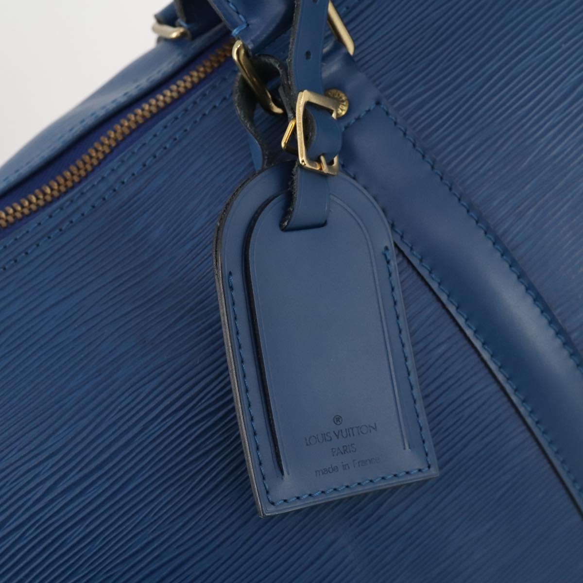 LOUIS VUITTON Epi Keepall 45 Boston Bag Blue M42975 LV Auth 183312