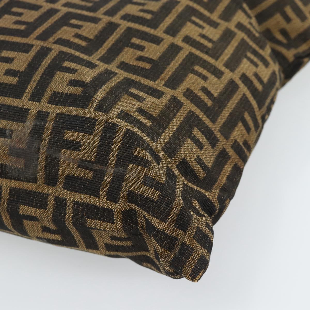 FENDI Zucca Canvas Hand Bag Black Brown Auth 183323
