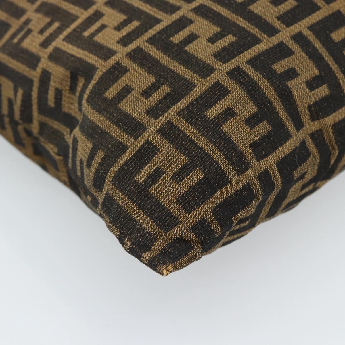 FENDI Zucca Canvas Hand Bag Black Brown Auth 183323