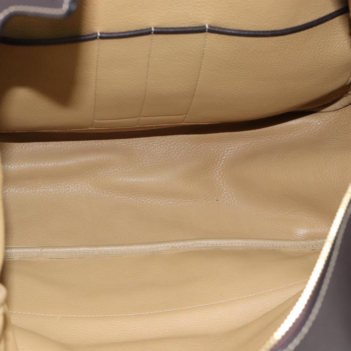 LOEWE Anagram Hand Bag Suede 2way Beige Gold Auth 183333