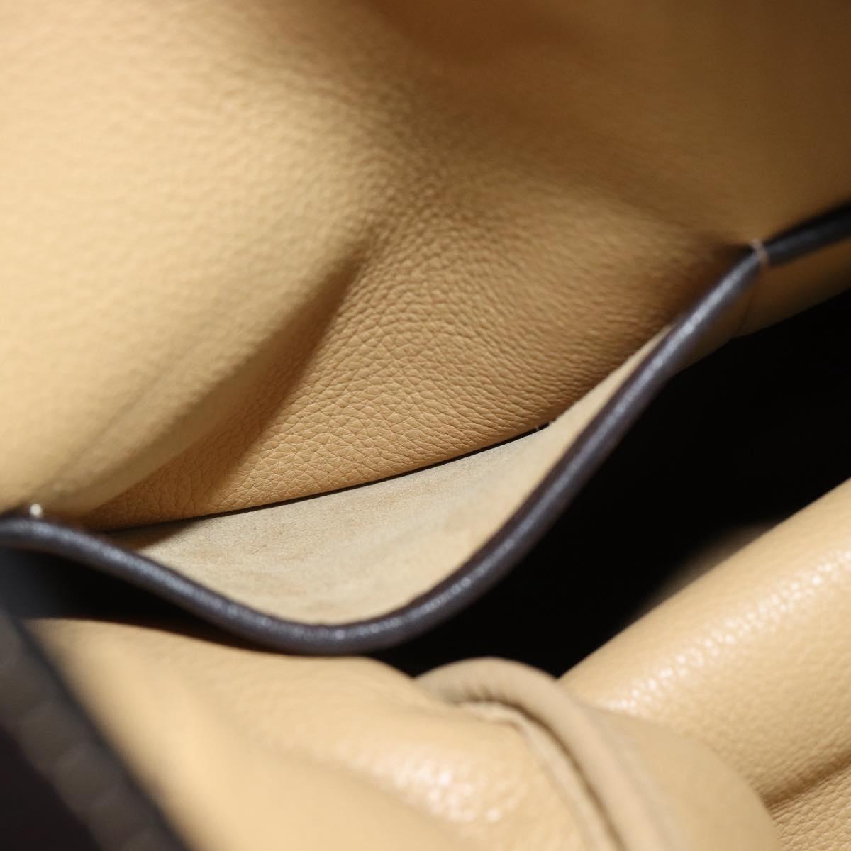 LOEWE Anagram Hand Bag Suede 2way Beige Gold Auth 183333