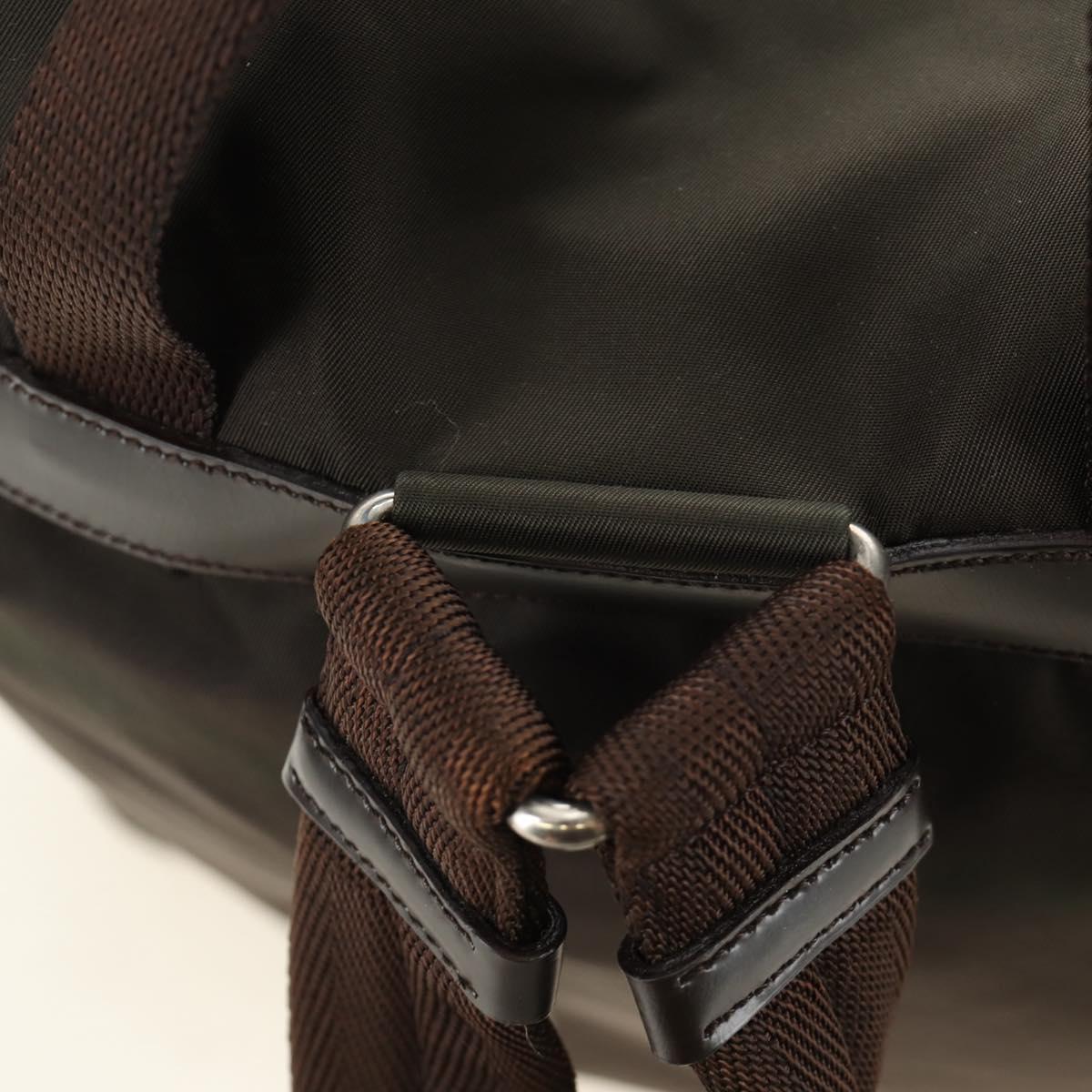 PRADA Backpack Nylon Khaki Silver Auth 183339V