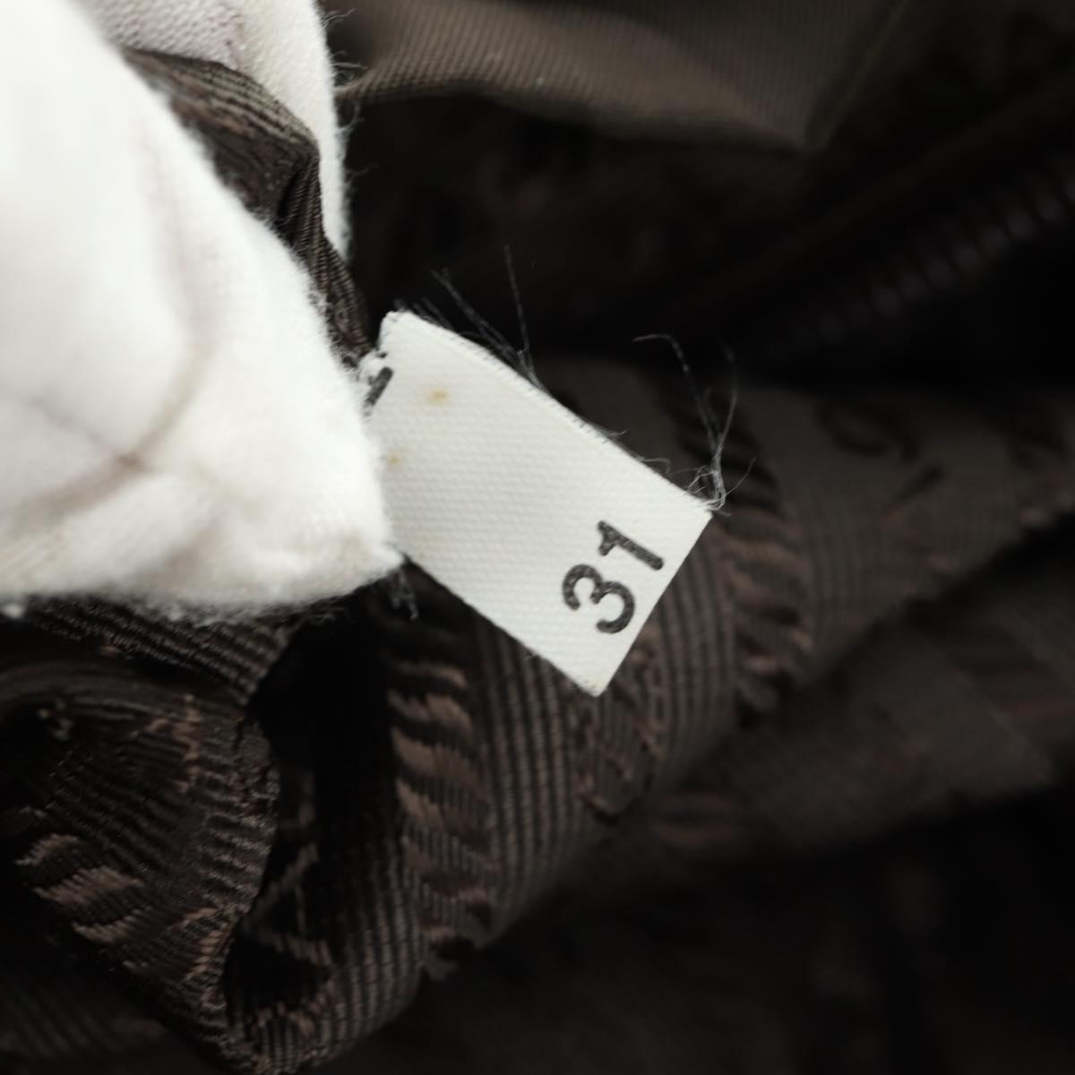 PRADA Backpack Nylon Khaki Silver Auth 183339V
