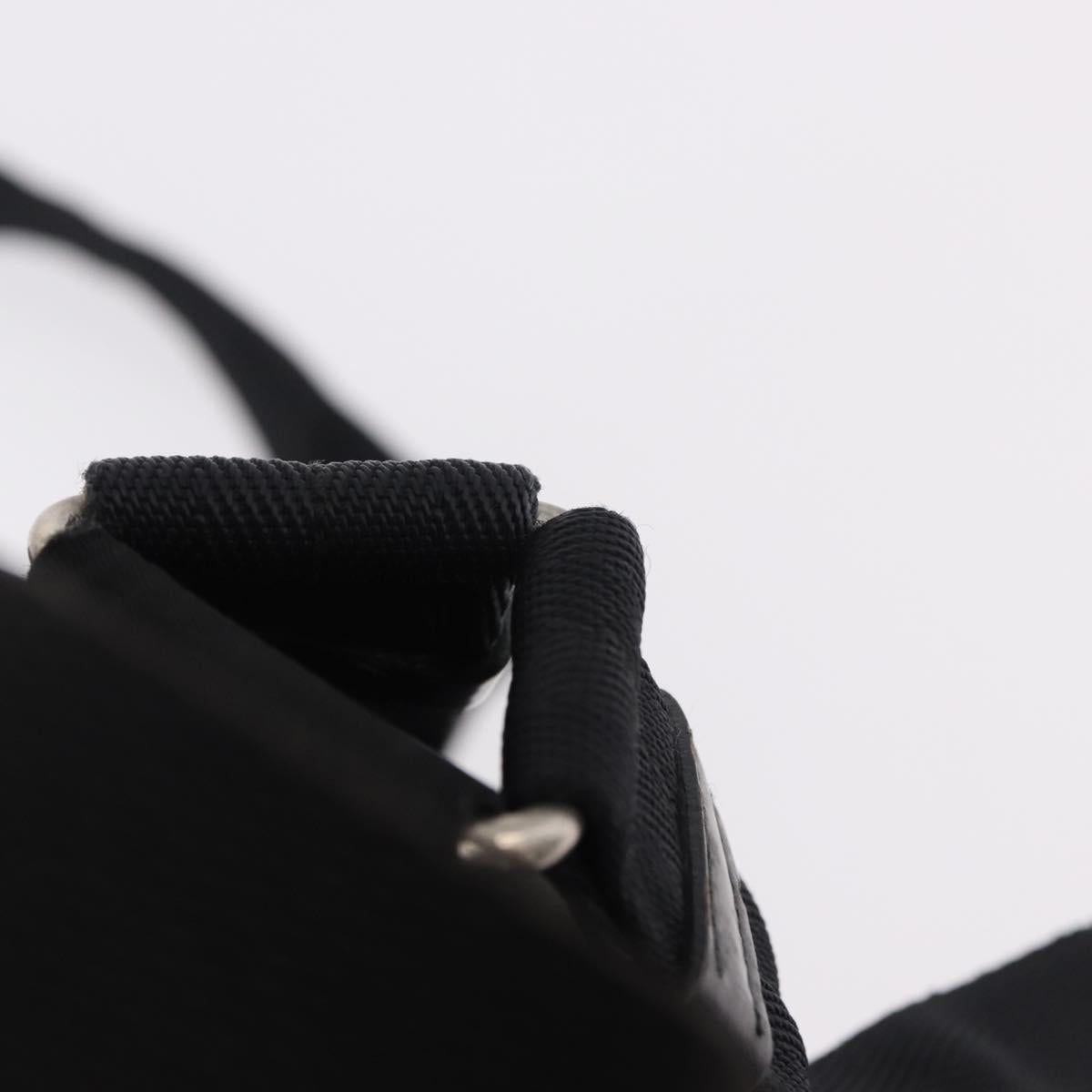 PRADA Backpack Nylon Black Silver Auth 183352A