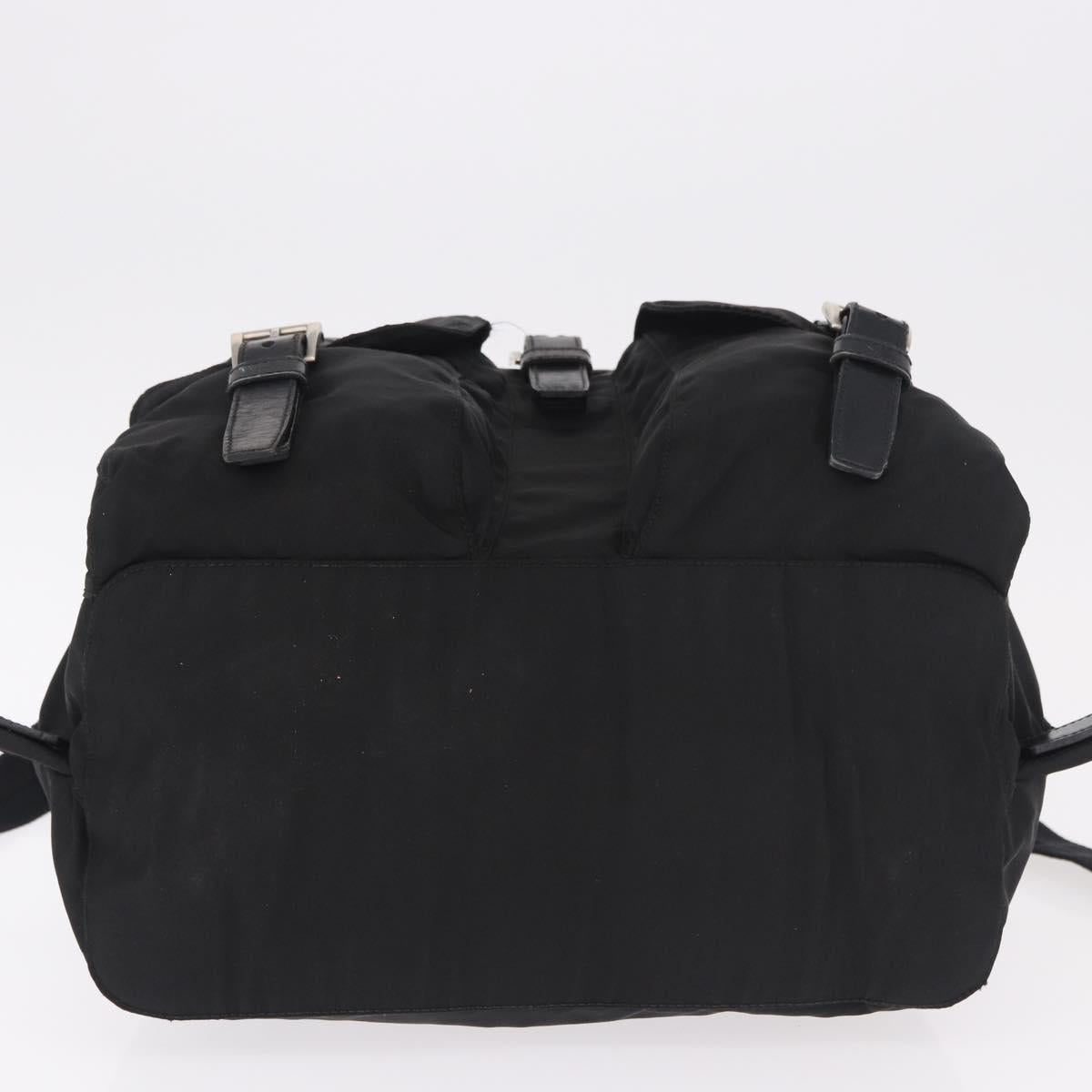 PRADA Backpack Nylon Black Silver Auth 183352A