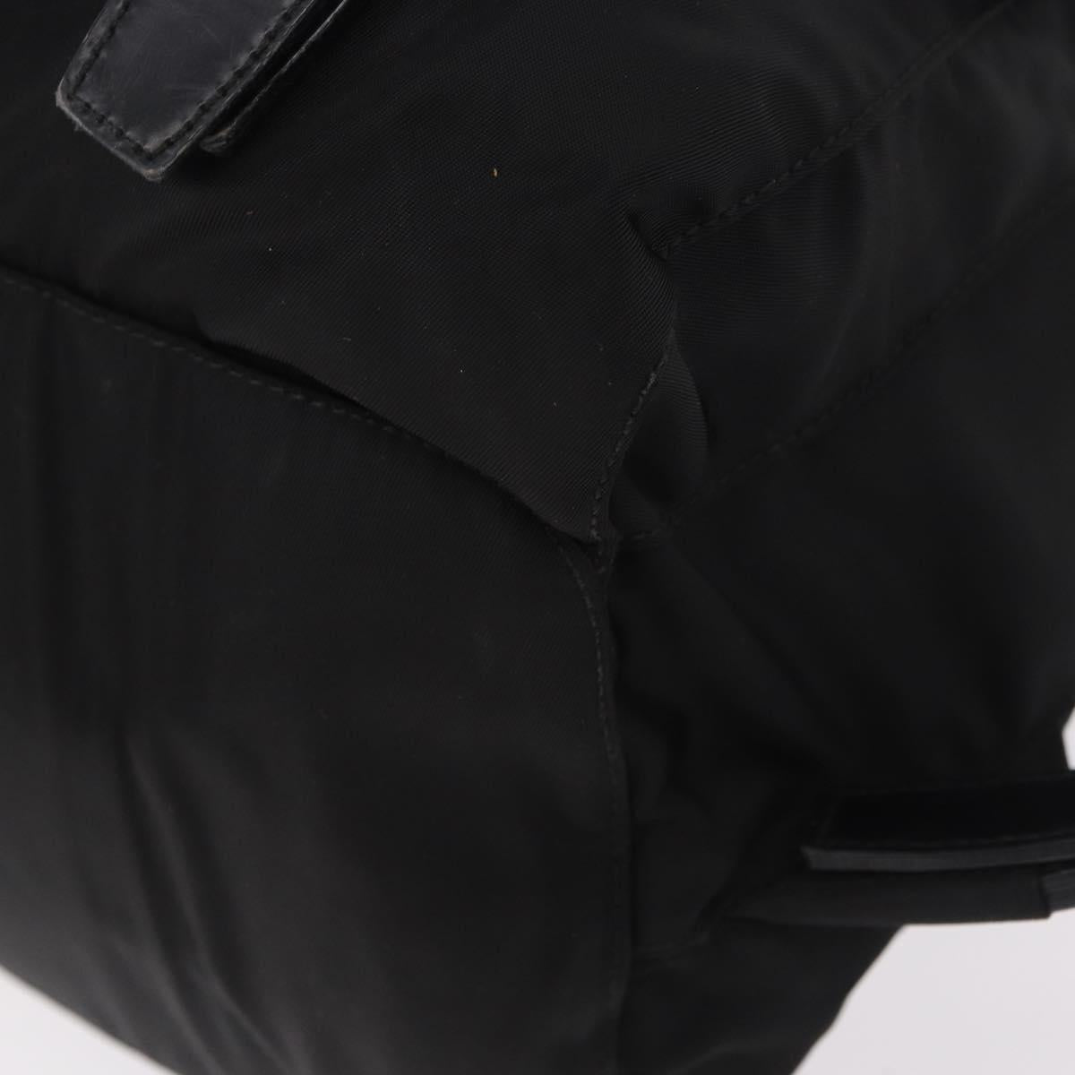 PRADA Backpack Nylon Black Silver Auth 183352A