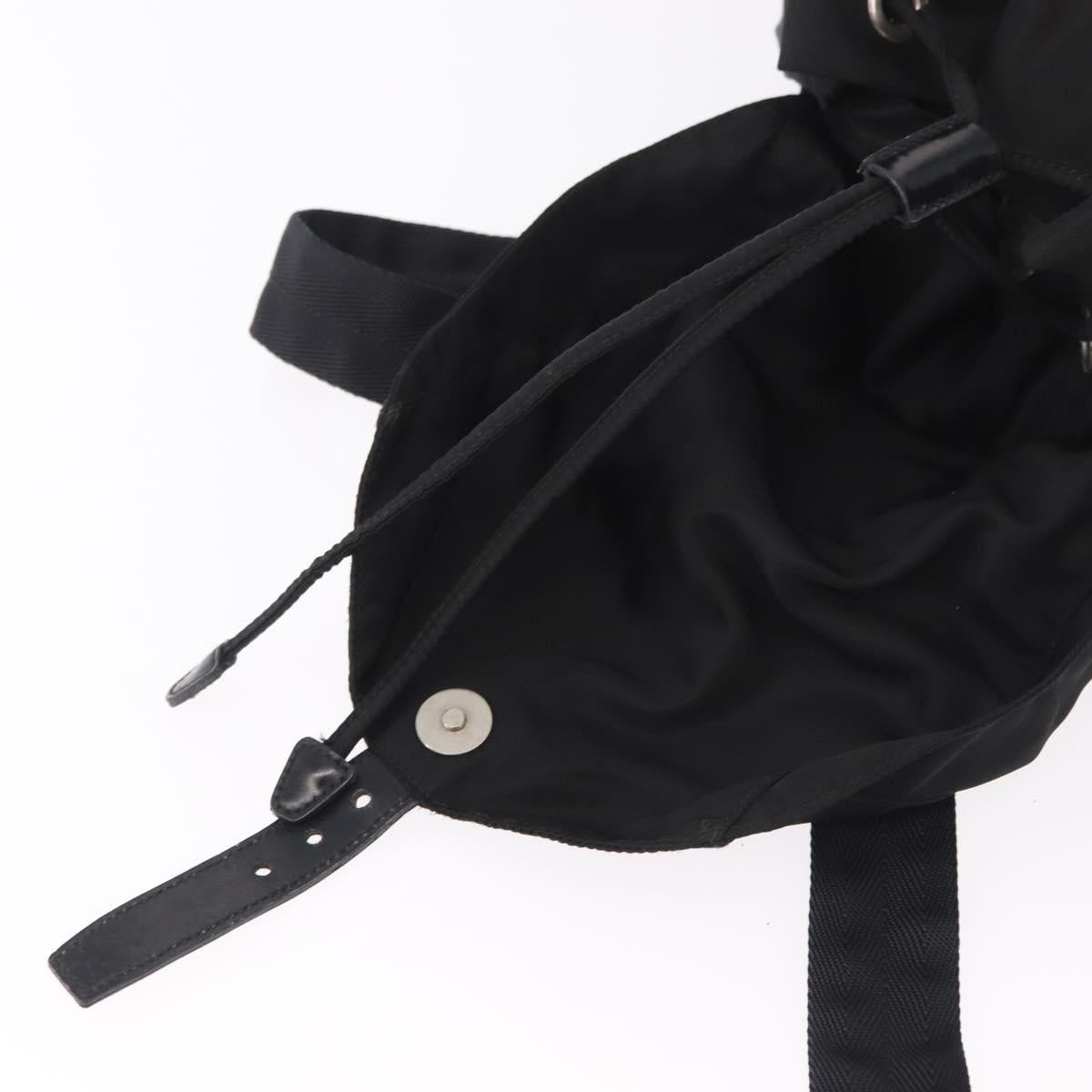 PRADA Backpack Nylon Black Silver Auth 183352A