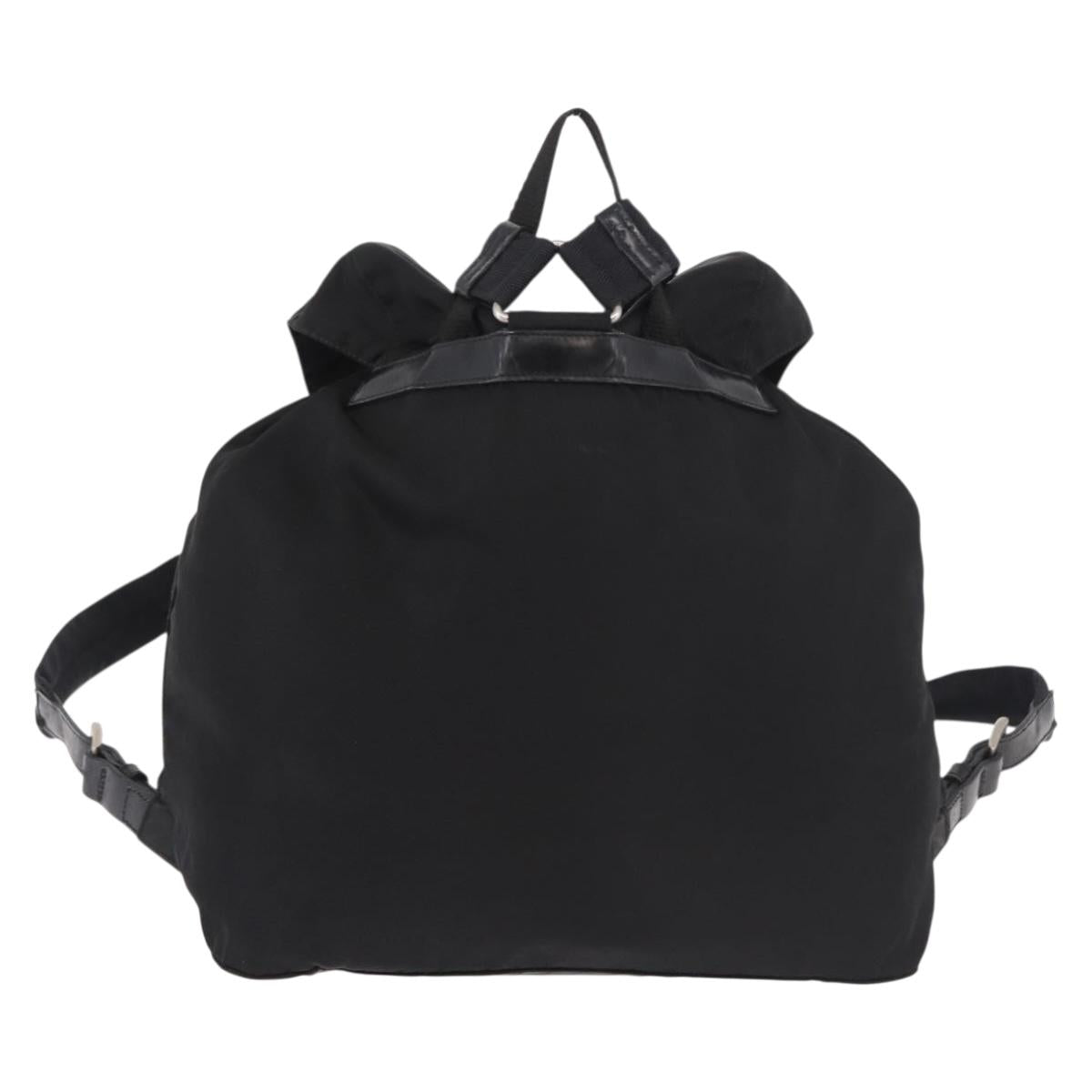 PRADA Backpack Nylon Black Silver Auth 183352A