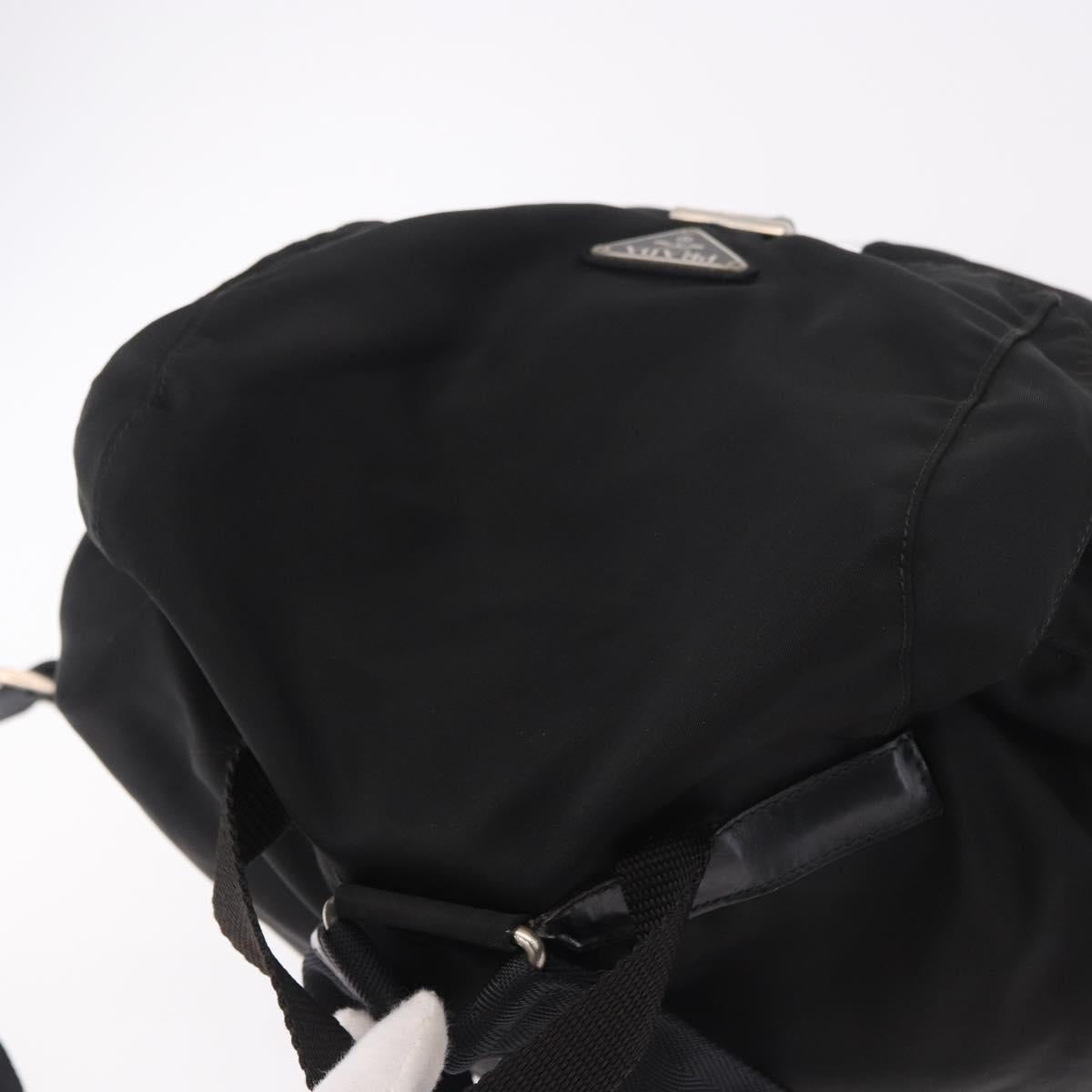 PRADA Backpack Nylon Black Silver Auth 183352A