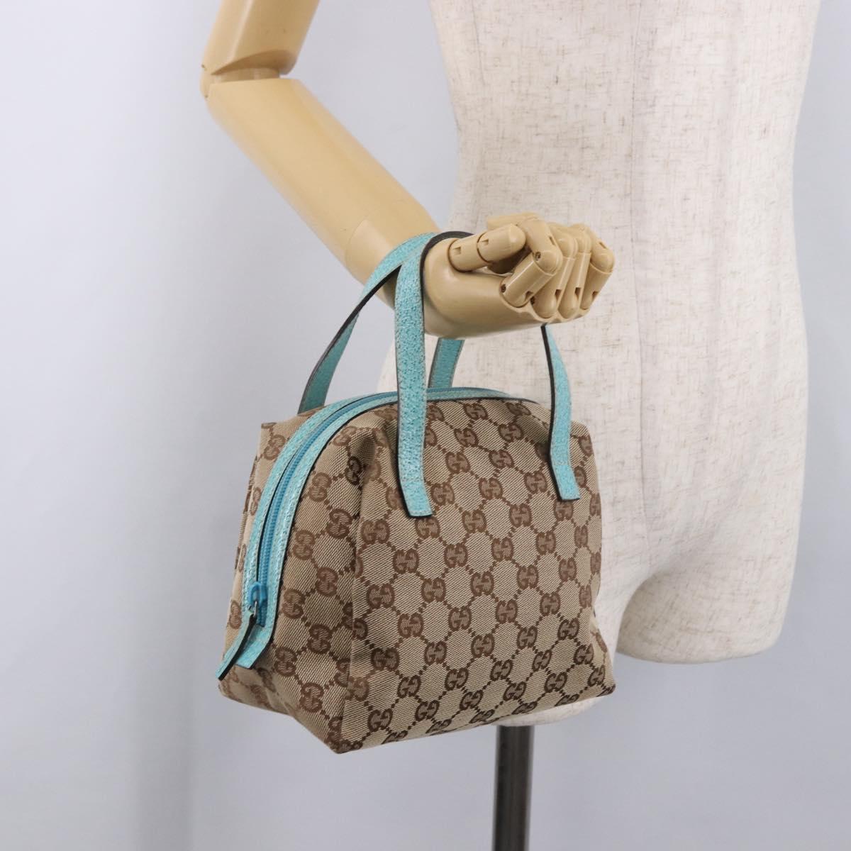 GUCCI GG Canvas Hand Bag Beige 124542 2888 Auth 183365A