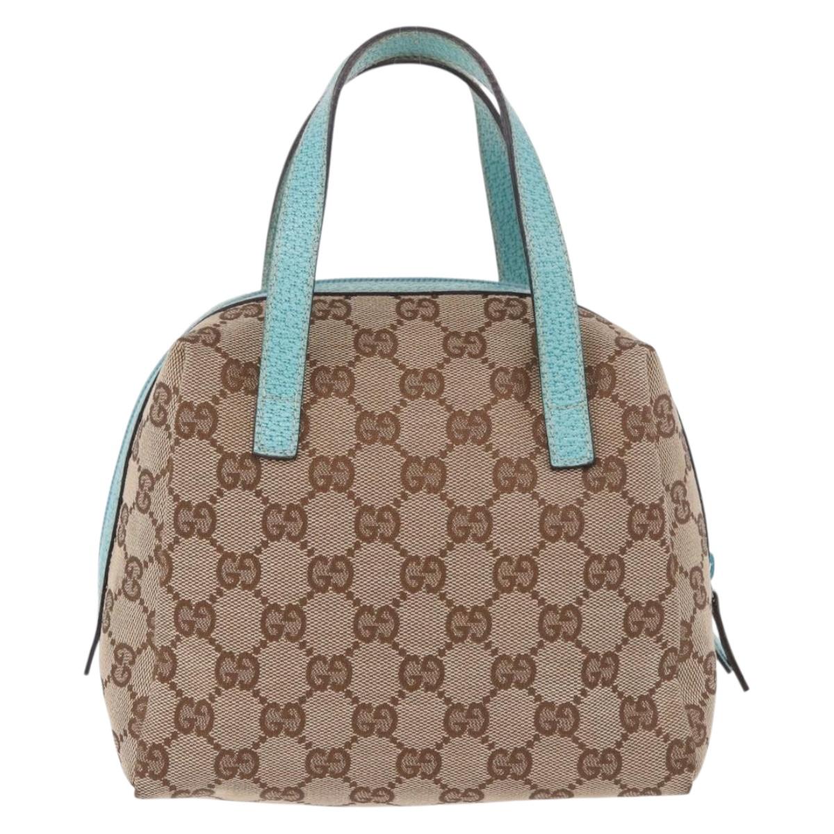 GUCCI GG Canvas Hand Bag Beige 124542 2888 Auth 183365A