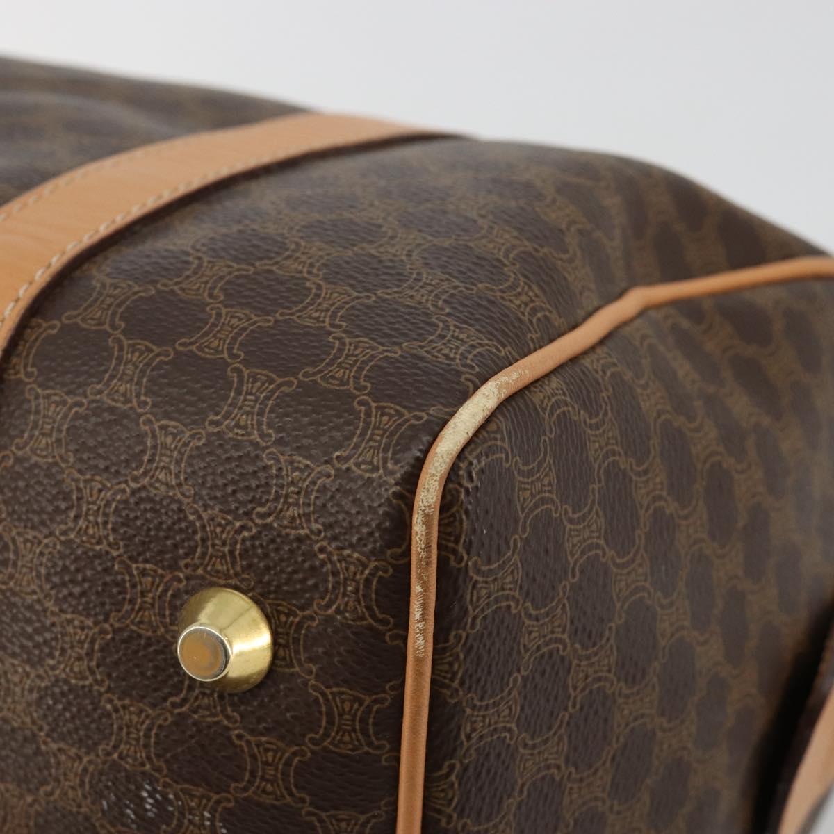 CELINE Macadam Canvas Hand Bag PVC Leather Brown Gold Auth 183369A