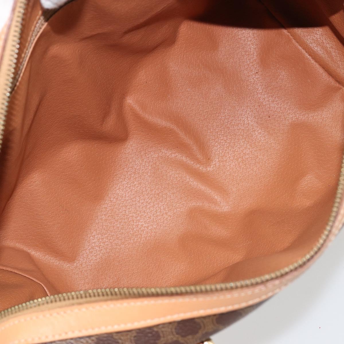 CELINE Macadam Canvas Hand Bag PVC Leather Brown Gold Auth 183369A