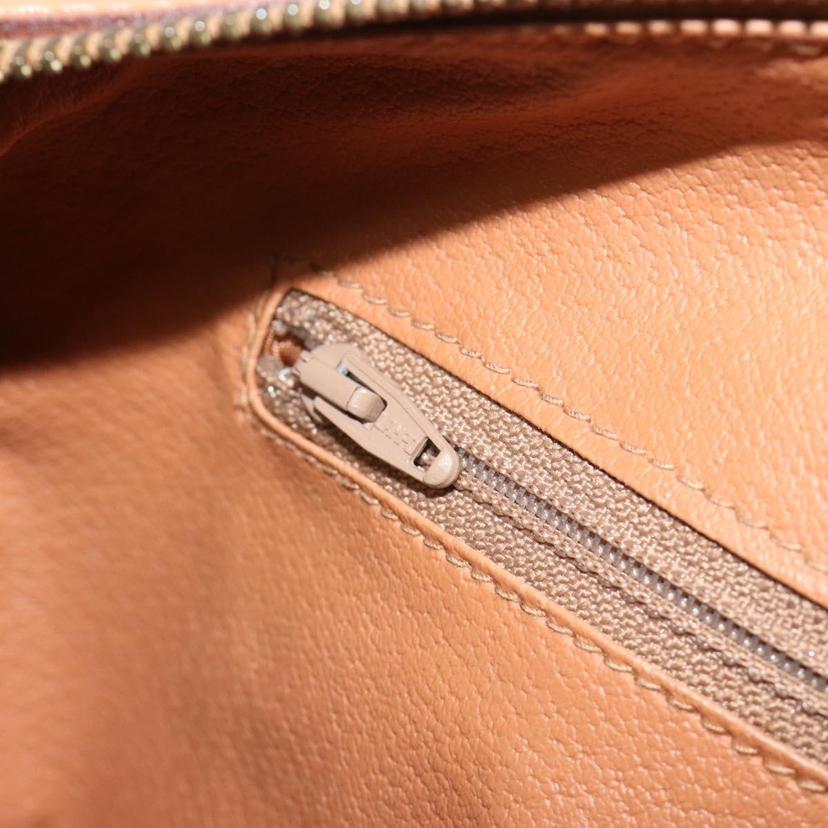 CELINE Macadam Canvas Hand Bag PVC Leather Brown Gold Auth 183369A