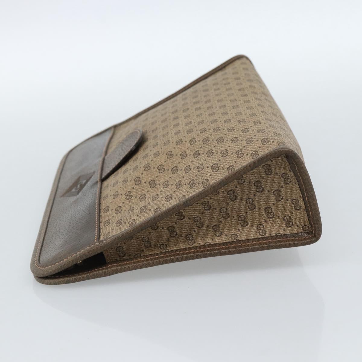 GUCCI Micro GG Supreme Clutch Bag PVC Beige Gold 67 039 5466 Auth 183376