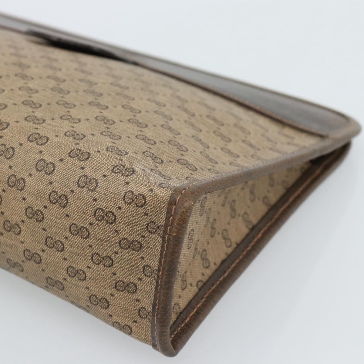 GUCCI Micro GG Supreme Clutch Bag PVC Beige Gold 67 039 5466 Auth 183376