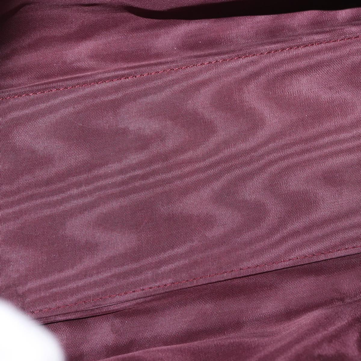 CARTIER Must Line Hand Bag Leather Bordeaux Gold Auth 183377A