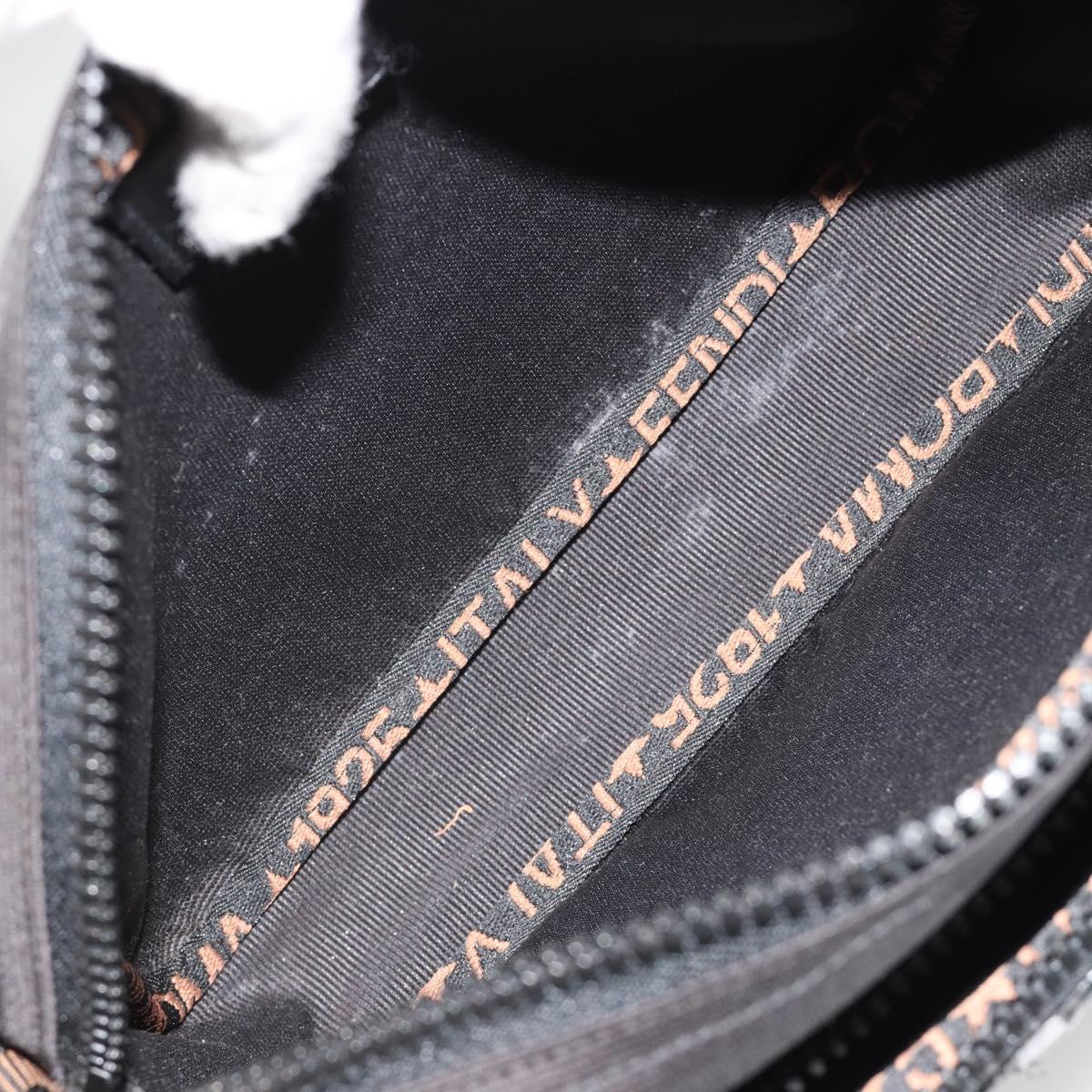 FENDI Shoulder Bag Canvas Black Gold Auth 183392