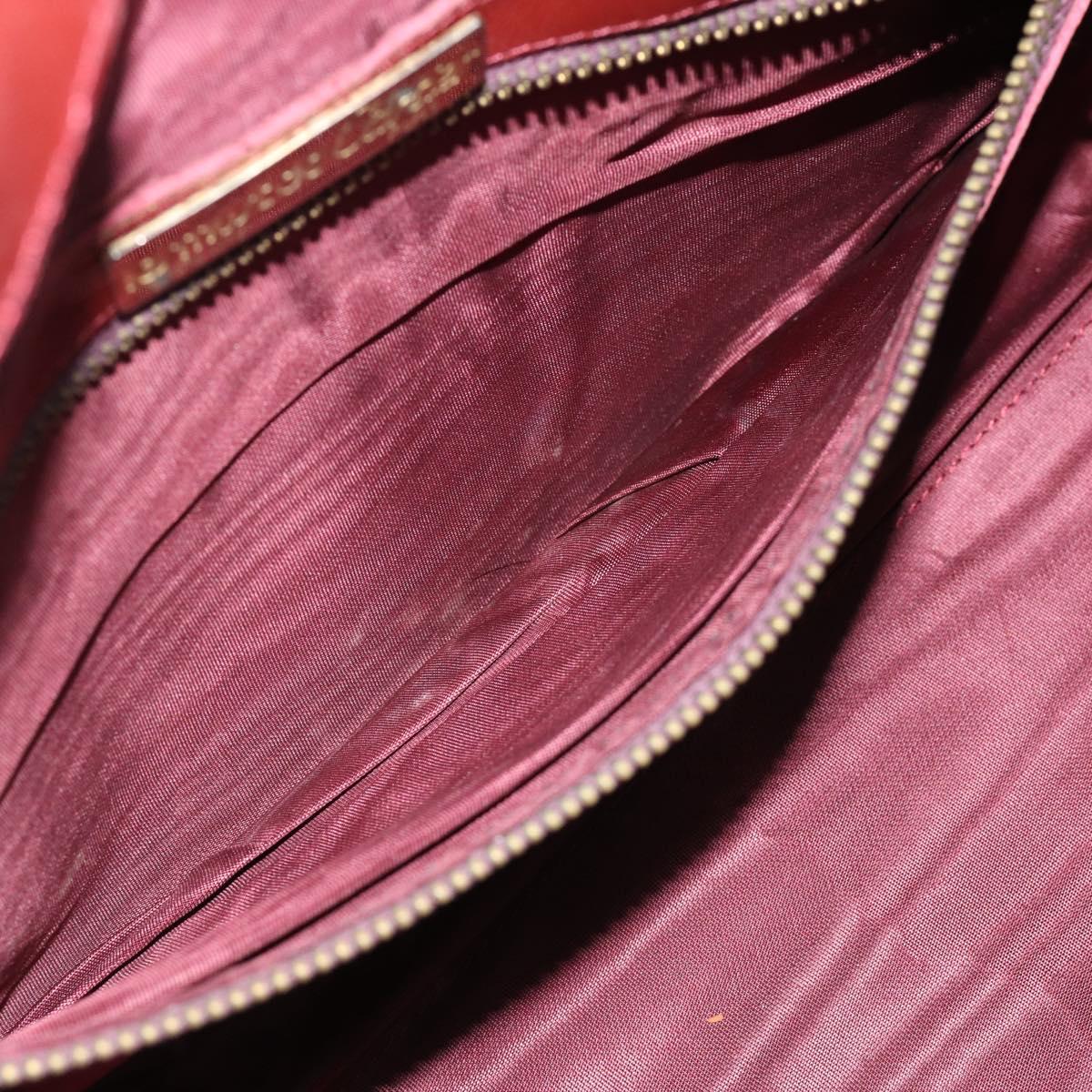 CARTIER Must Line Hand Bag Leather Bordeaux Gold Auth 183405A