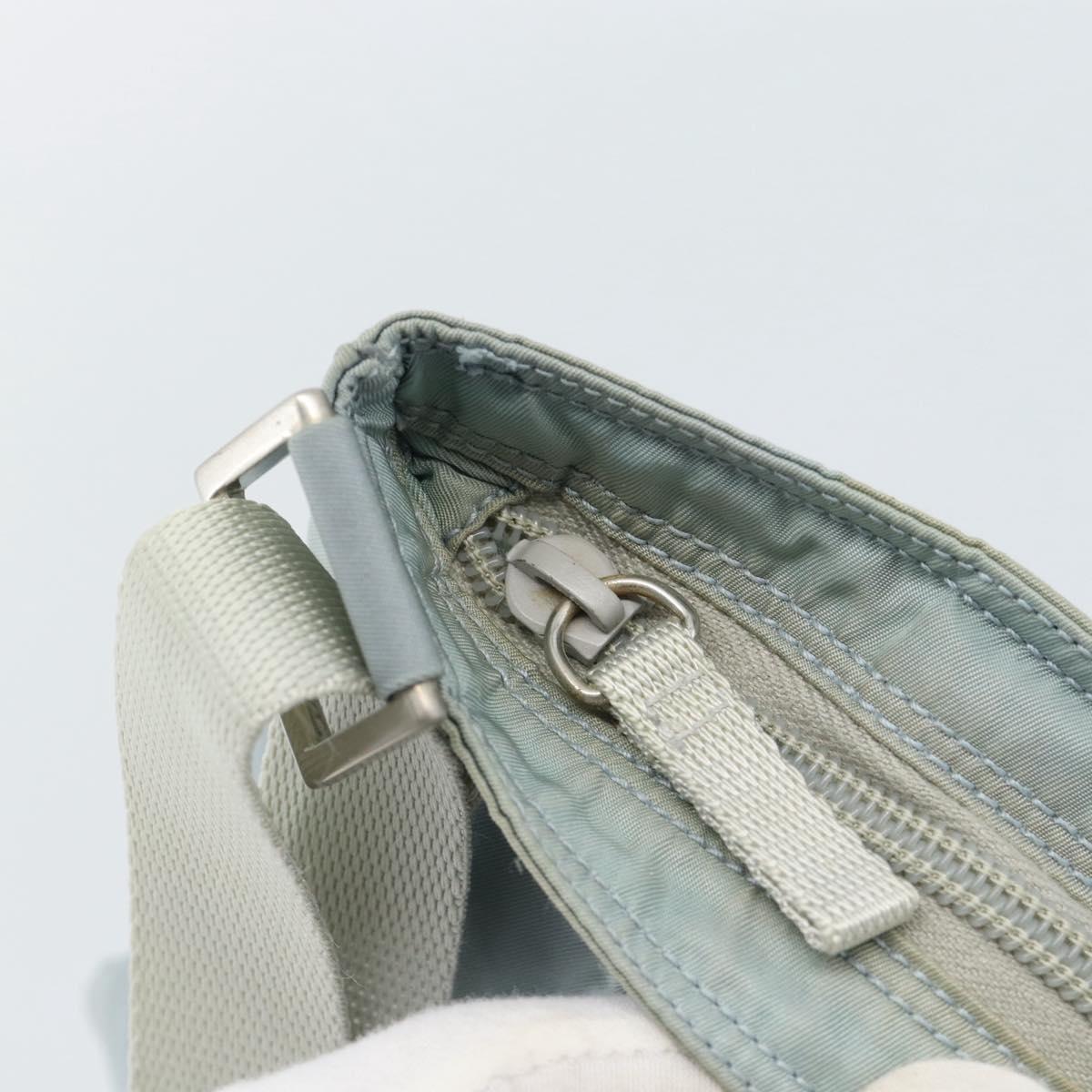 PRADA Shoulder Bag Nylon Light Blue Silver Auth 183410