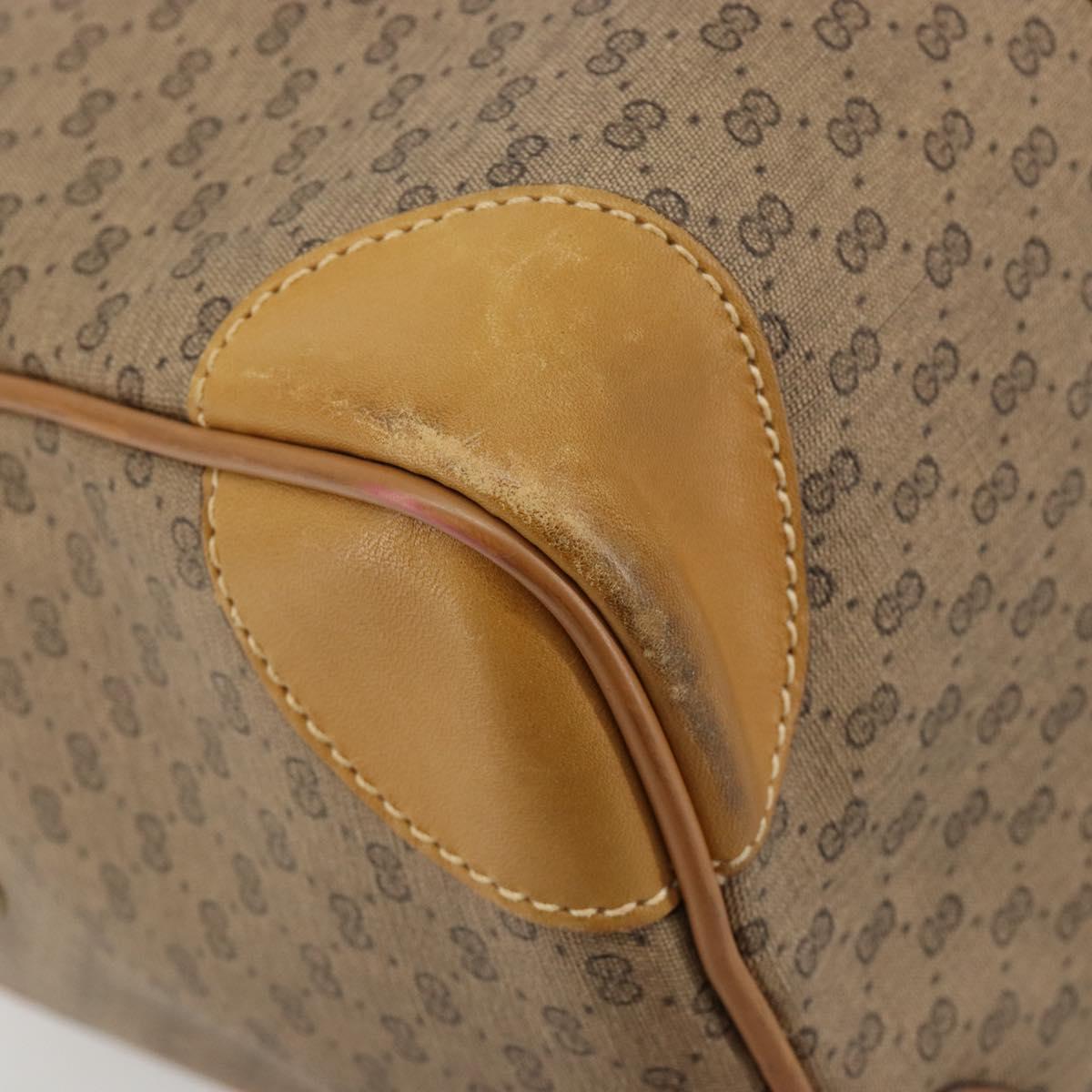 GUCCI Micro GG Supreme Boston Bag PVC Beige Gold Auth 183425