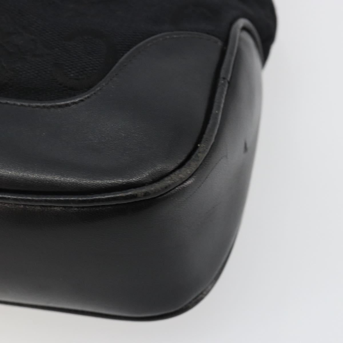 CELINE C Sulky Shoulder Bag Canvas Black Gold Auth 183439