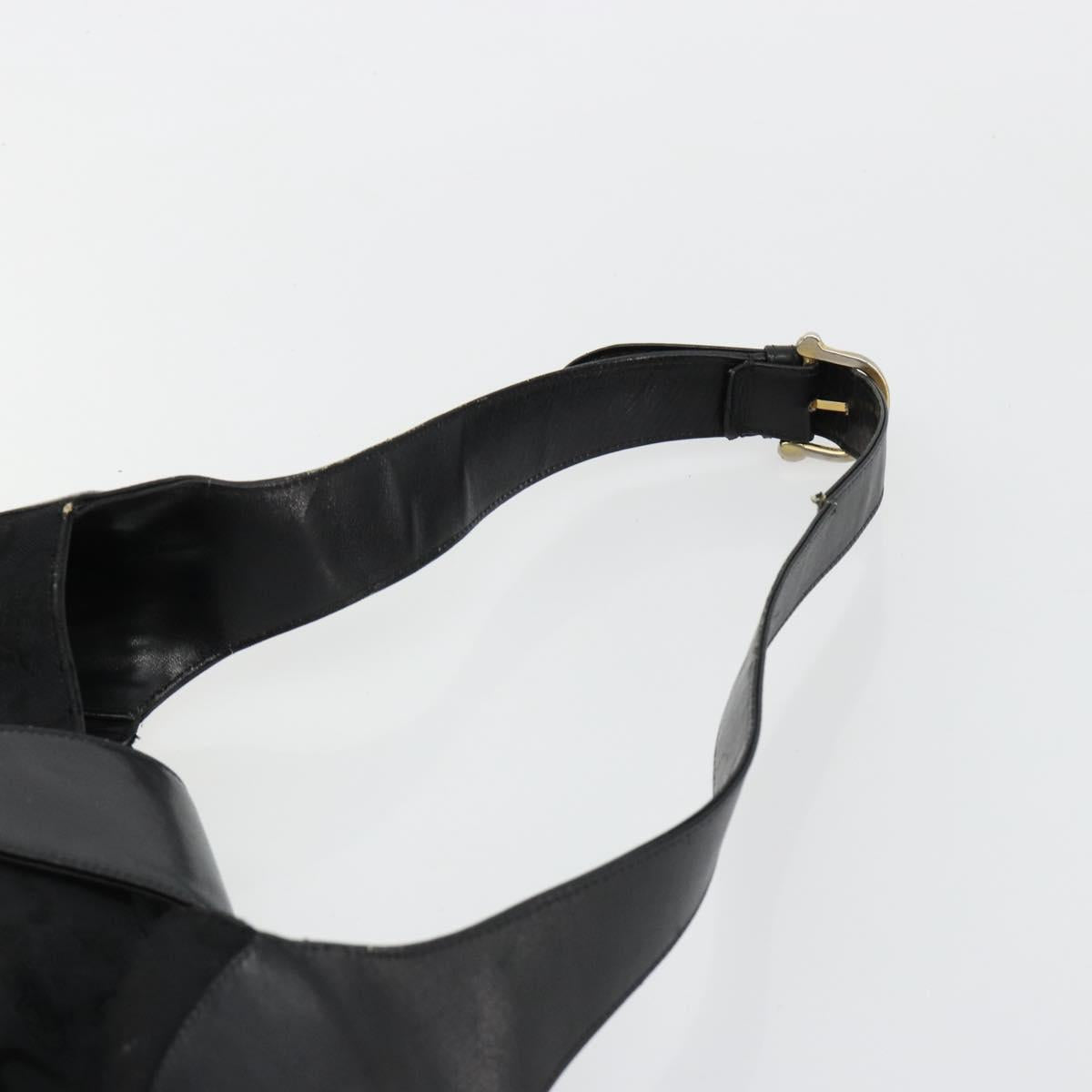 CELINE C Sulky Shoulder Bag Canvas Black Gold Auth 183439