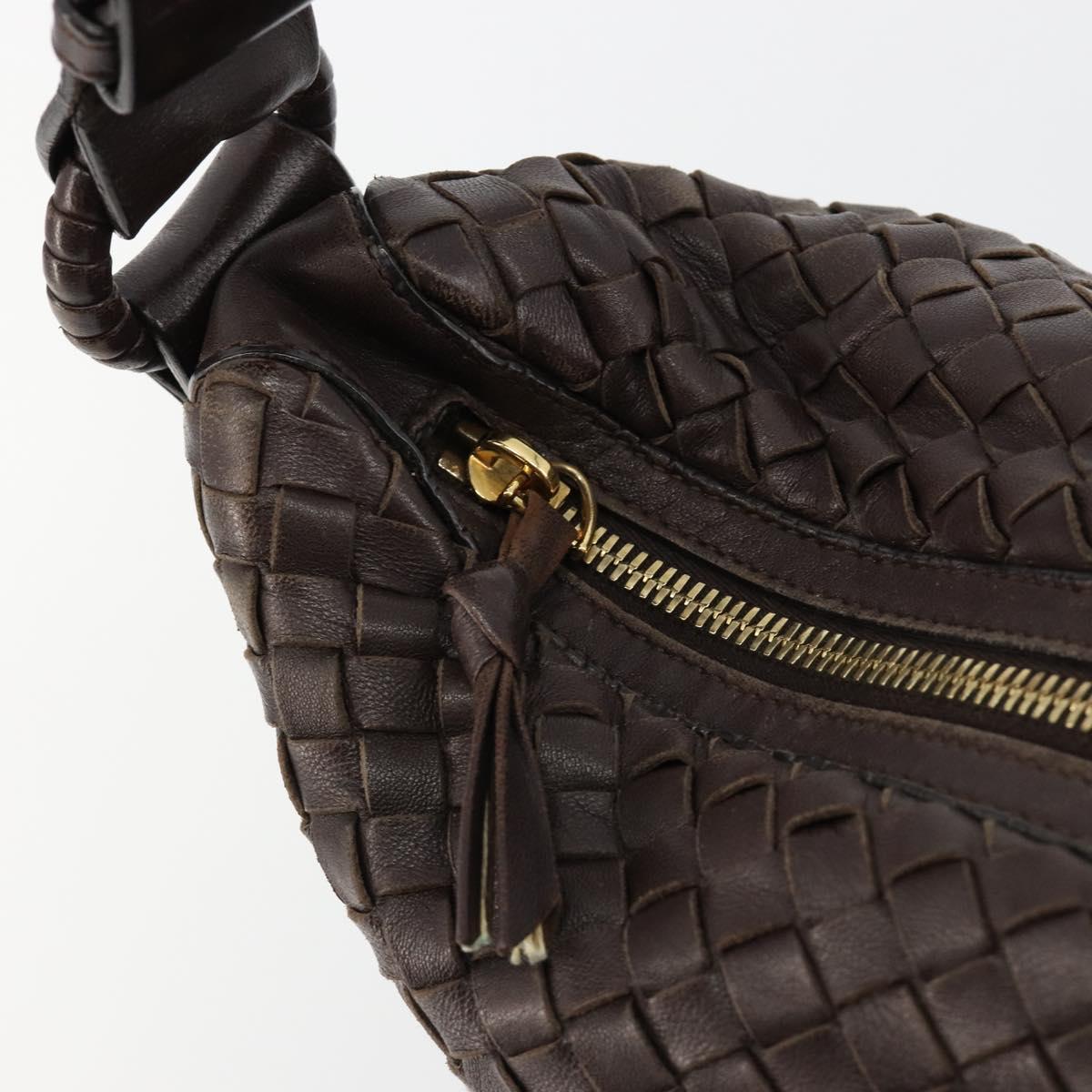 BOTTEGA VENETA INTRECCIATO Shoulder Bag Leather Brown 115658 Auth 183440V