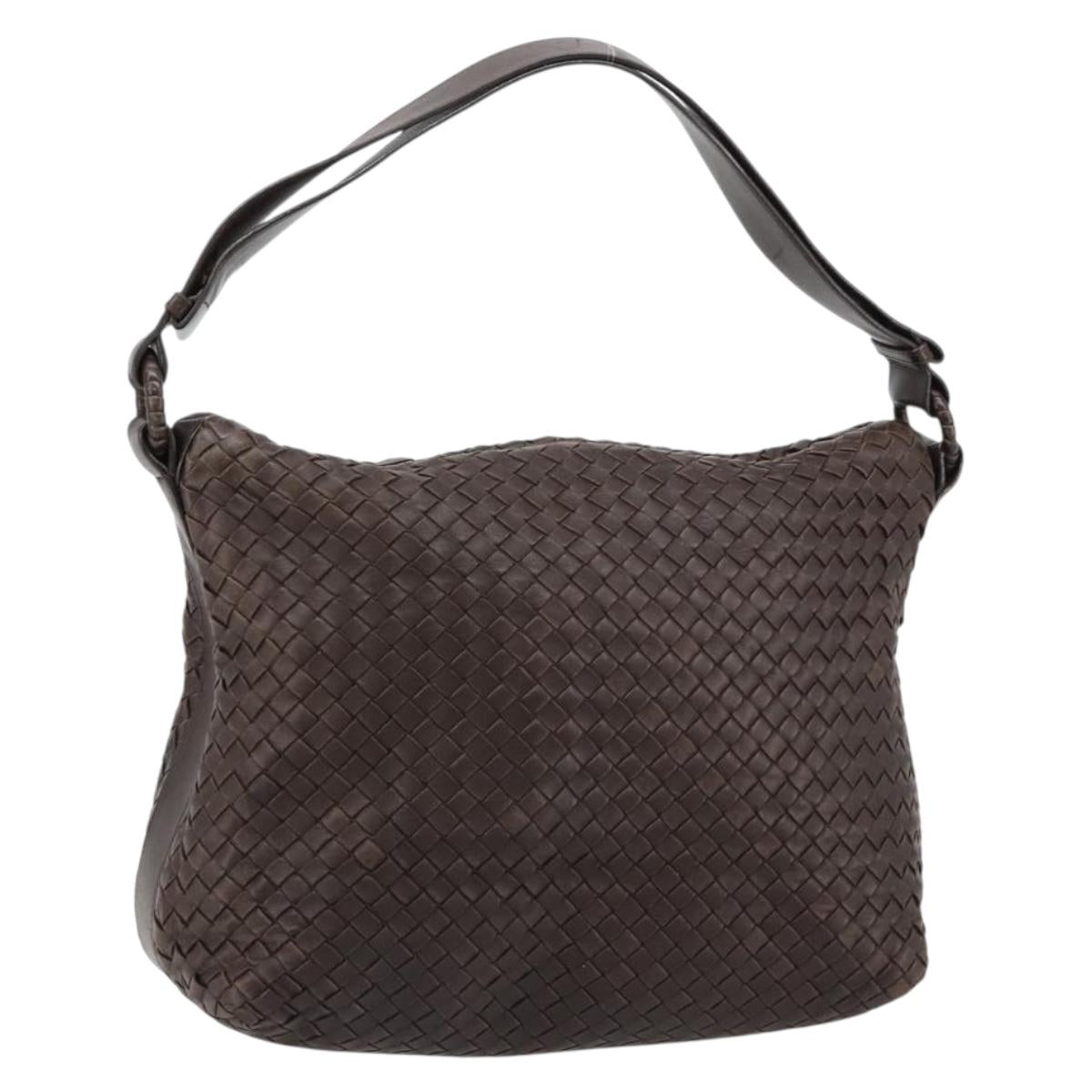 BOTTEGA VENETA INTRECCIATO Shoulder Bag Leather Brown 115658 Auth 183440V