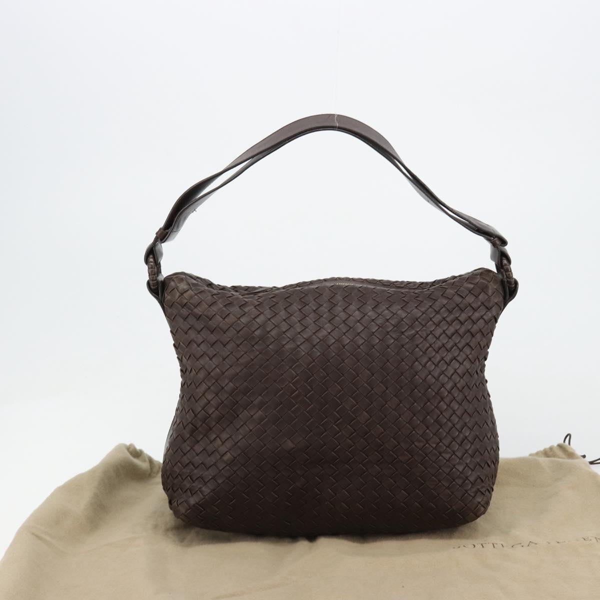 BOTTEGA VENETA INTRECCIATO Shoulder Bag Leather Brown 115658 Auth 183440V