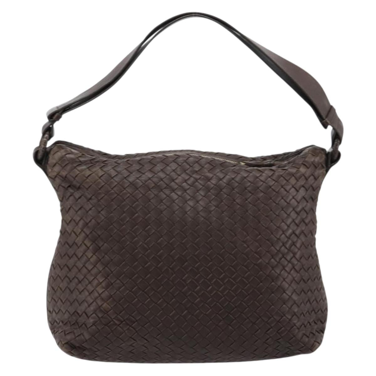 BOTTEGA VENETA INTRECCIATO Shoulder Bag Leather Brown 115658 Auth 183440V
