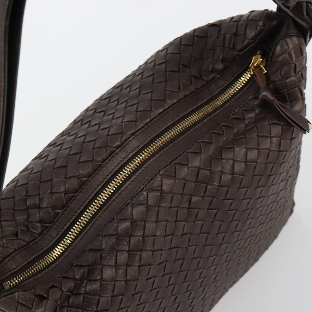 BOTTEGA VENETA INTRECCIATO Shoulder Bag Leather Brown 115658 Auth 183440V