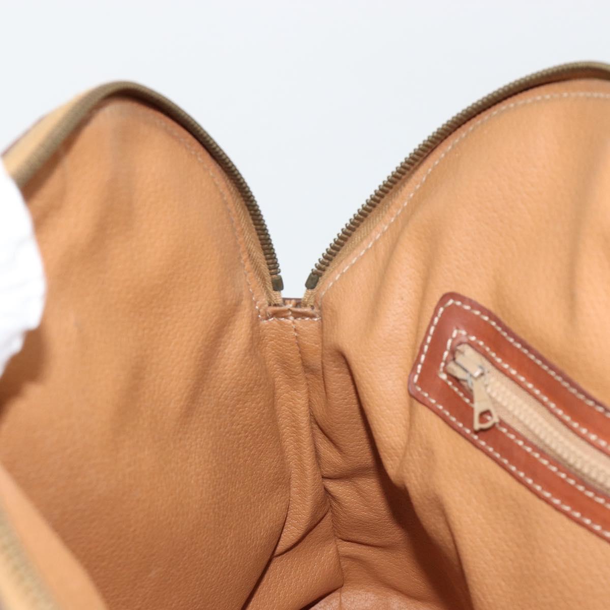 CELINE Macadam Canvas Hand Bag PVC Leather 2way Brown Gold Auth 183442