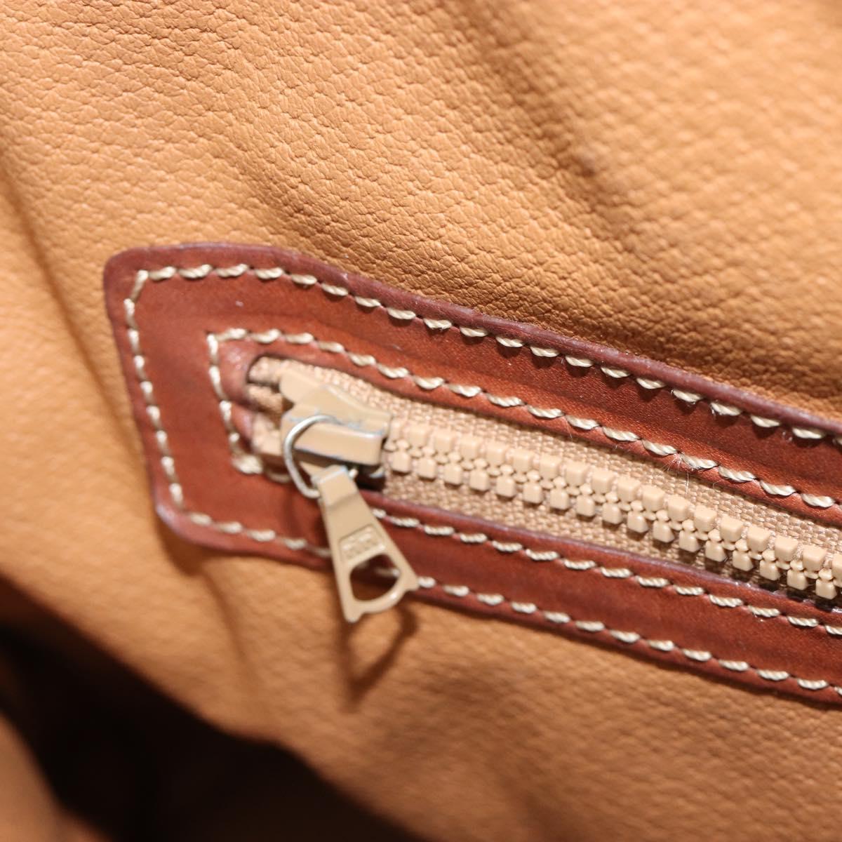 CELINE Macadam Canvas Hand Bag PVC Leather 2way Brown Gold Auth 183442
