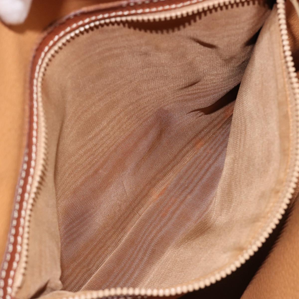 CELINE Macadam Canvas Hand Bag PVC Leather 2way Brown Gold Auth 183442