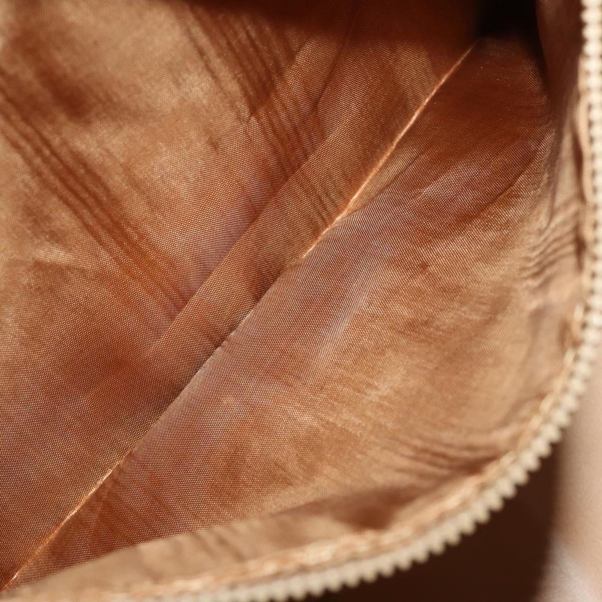 CELINE Macadam Canvas Boston Bag PVC Leather Brown Gold Auth 183443