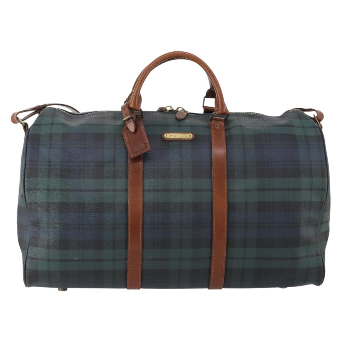 Polo Ralph Lauren Boston Bag Leather PVC 2way Green Auth 183444A