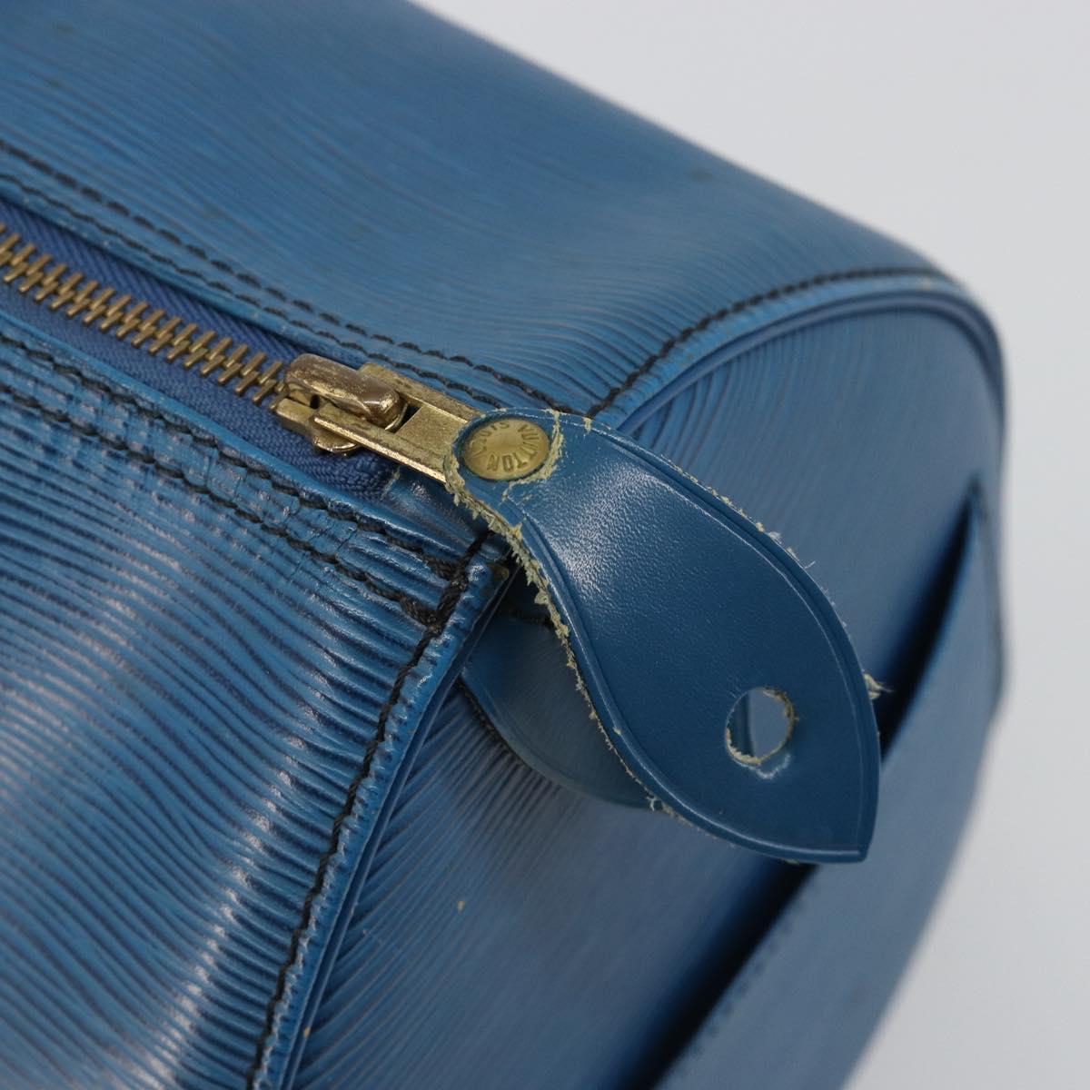 LOUIS VUITTON Epi Speedy 35 Hand Bag Toledo Blue M42995 LV Auth 183445