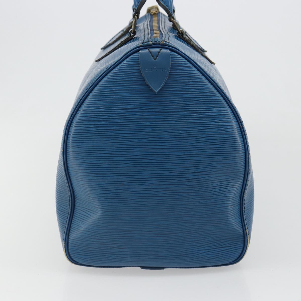 LOUIS VUITTON Epi Speedy 35 Hand Bag Toledo Blue M42995 LV Auth 183445