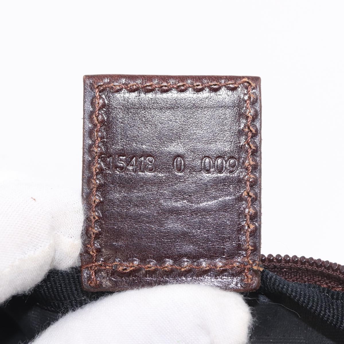 FENDI Zucca Canvas Boston Bag Black Brown Auth 183446