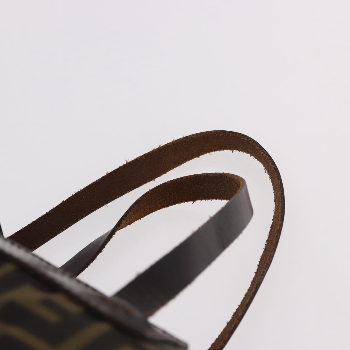 FENDI Zucca Canvas Boston Bag Black Brown Auth 183446