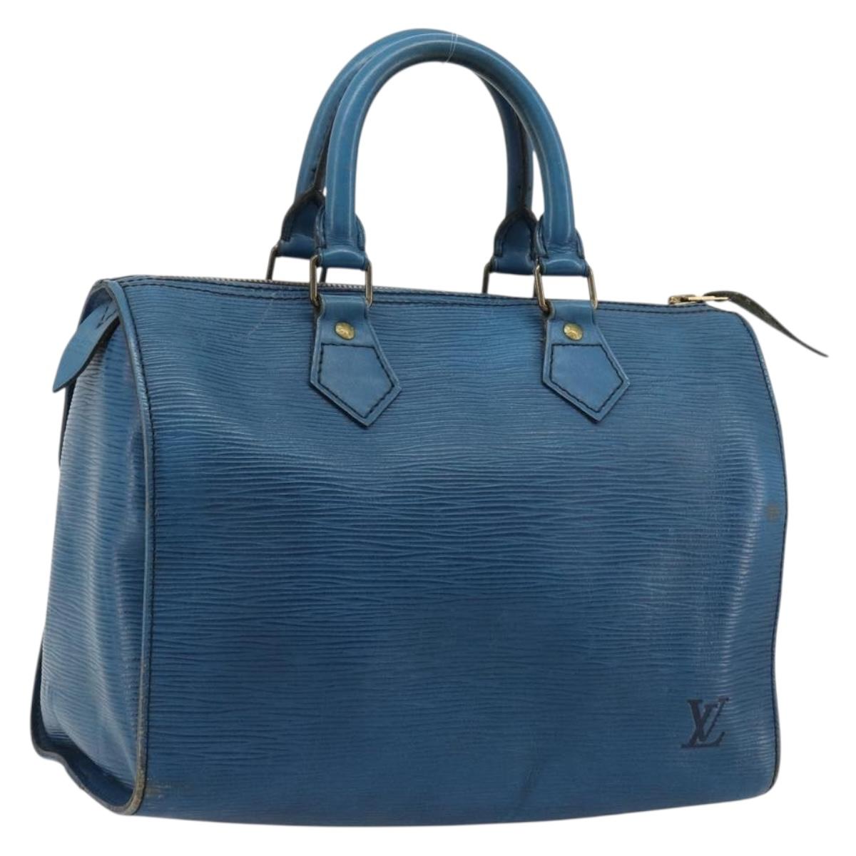 LOUIS VUITTON Epi Speedy 25 Hand Bag Toledo Blue M43015 LV Auth 183450